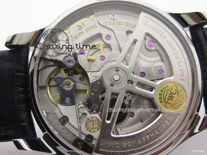 MIROTIME 0205 Practical Portuguese Real PR IW500109 ZF 1:1 Best Edition Black Dial On Black Leather Strap A52010 V 7308